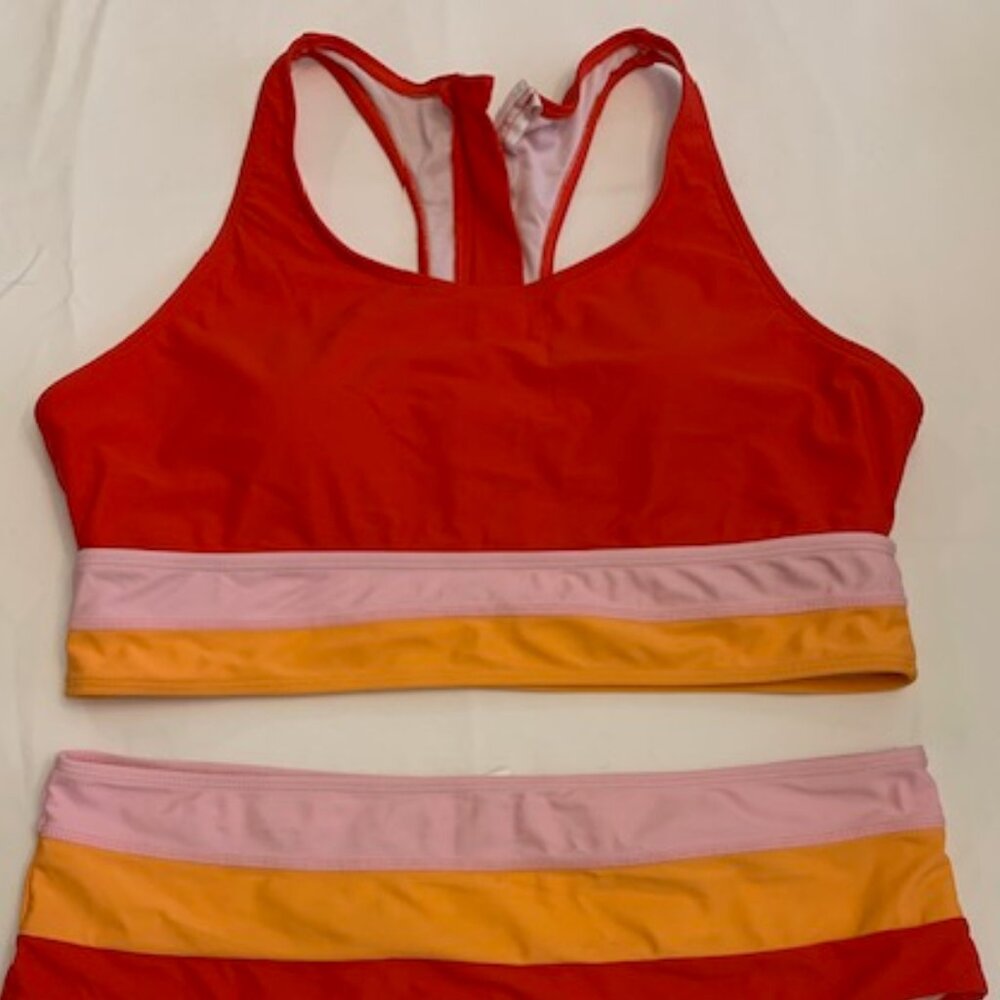 Red, Pink, and Orange High Waist Bikini